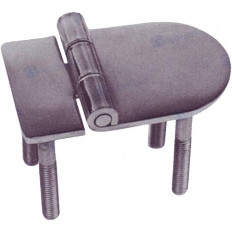 Hinge with 4 studs s.steel 180º