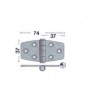 Hinge s.steel 37x74x2mm
