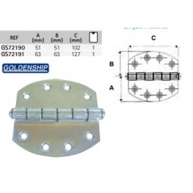 Oval hinge s.steel 102x102mm