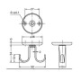 Gancho Inox Doble Para Techo Lamp