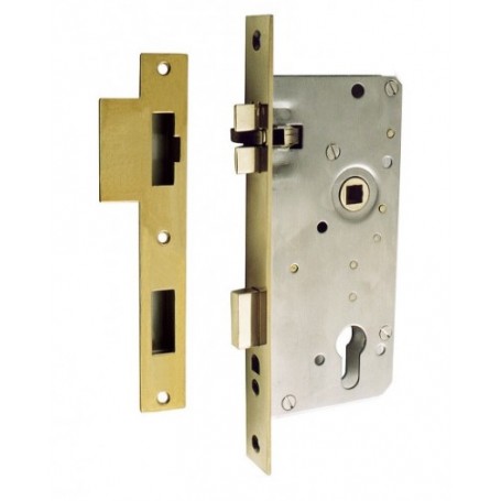 Mortise lock with striking plate right handed 220x25x2,5mm