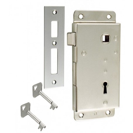 Cerradura Superpuesta C/Llave-Izq Laton Cromado 138X58X15Mm