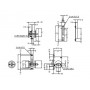 Sliding door latch with indicator and lever 28~40mm