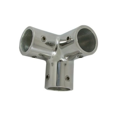 Three way angle elbow s.steel ø22mm