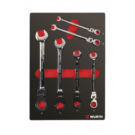 Wurth Ratchet Combination Wrench Set Flexi 15 Pcs