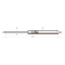 Alrose Pistón de Gas TS10 16-28-195-550 V AS2709/AS2709 1000N