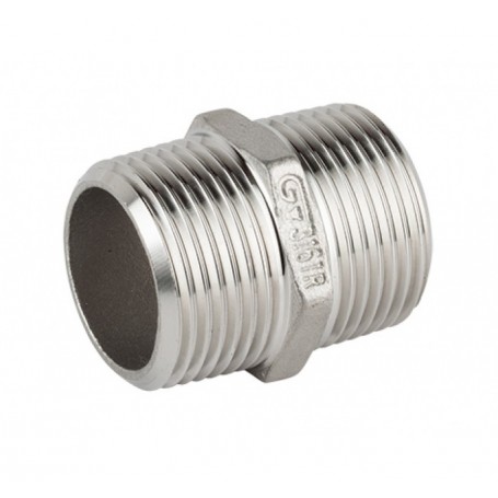 SS Hex Nipple 3" Genebre