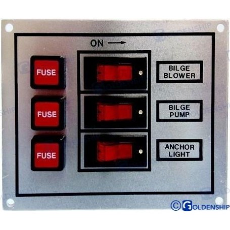 Panel w/3 switches 12v 15a