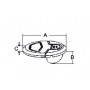 S.steel floor latch 41x41mm