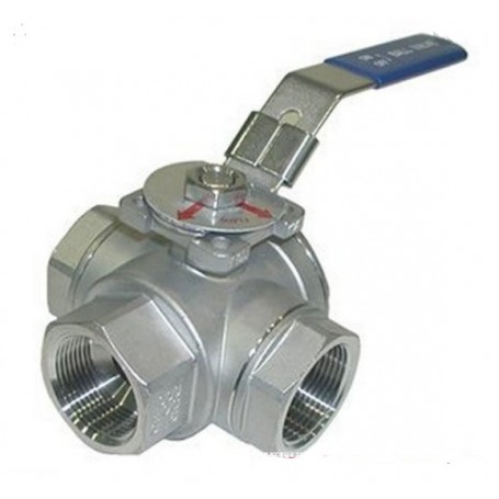 S.steel ball valve 3 ways 1-1/4"