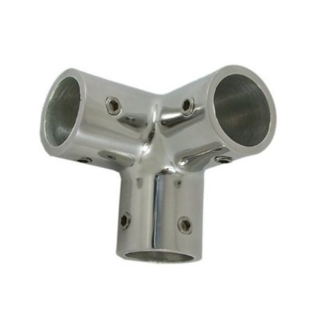 S.steel 90º three way angle ø25"
