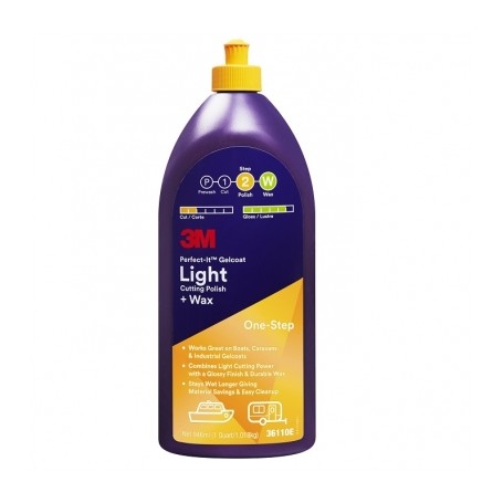 3M Pulimento Abrillantador + Cera,Gel Coat  946 Ml, 36110 Perfect-It