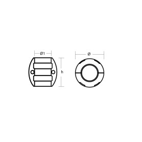 Zinc Necklace Anode 25mm Shaft TECNOSEAL