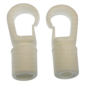 White nylon hooks 5-6mm (2 units)