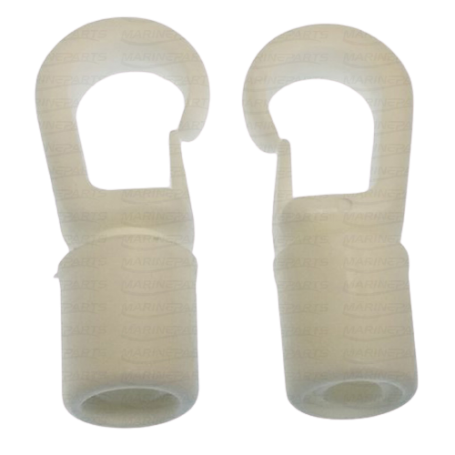 White nylon hooks 8mm (2 units)