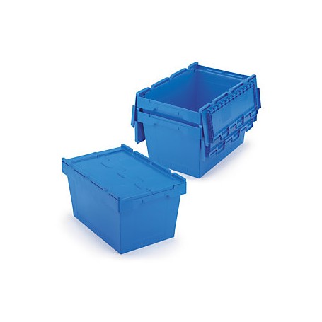 Contenedor De Plástico Encajable Con Tapas 600X400X240Mm