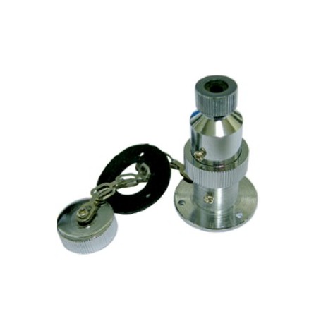 Enchufe Estanco Cubierta Laton Cromado 3A 2 Polos