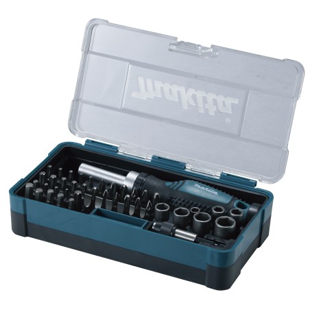 Makita Set Puntas + Atornillador Carraca - 47 Pzas
