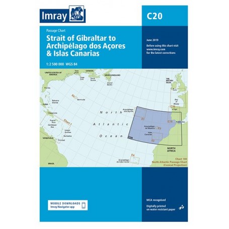 Imray chart c20: Gibraltar, Azores and Canarias Island