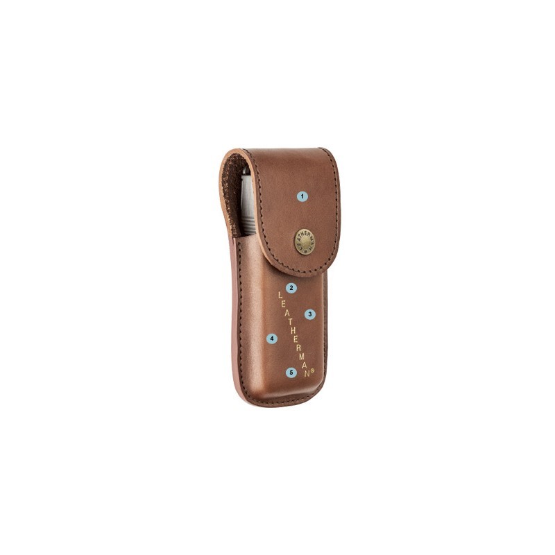 Personalised Leather Case for Leatherman Micra Multi-tool - Brown
