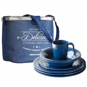 Pack Vajilla Melamina Harmony Blue 4 Pers. 16 Pzas