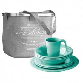 Pack Vajilla Melamina Harmony Acqua 6 Pers. 24 Pzas