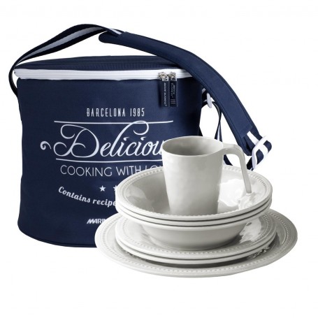 Pack Vajilla Melamina Harmony Perla 4 Pers. 16 Pzas