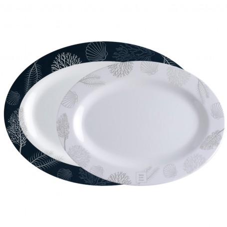 Set Fuentes Melamina Ovaladas Living 3 Pzas
