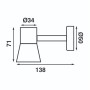 Batsystem Tube D3 SMD LED, aluminum, flexible arm, white gla