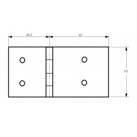 S.Sl removable hinge 79,5x65mm surface type, under pin