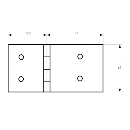 Bisagra Desmontable 79,5X65Mm Tipo Superficie, Pin Inferior