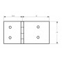 Bisagra Desmontable 79,5X65Mm Tipo Superficie, Pin Inferior