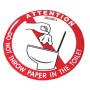 No paper in the toilet' Sticker Ø80mm
