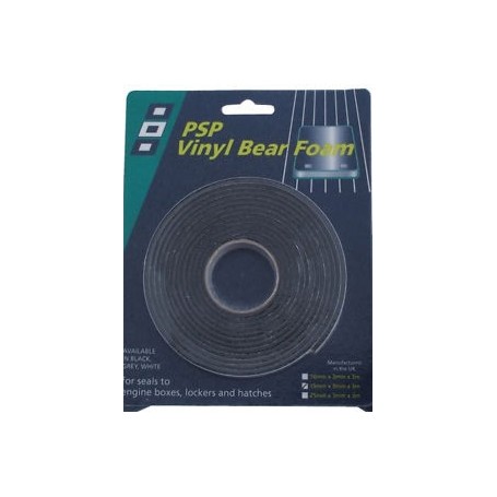 Vinyl foam c/adh black 25mmx3mmx3m