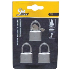 Sealock 3 Padlock Set 1Key 30mm