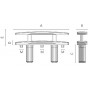FORESTI & SUARDI stainless steel pup-up cleat 260mmx50mm
