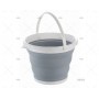 Folding bucket reinforced grey 10L