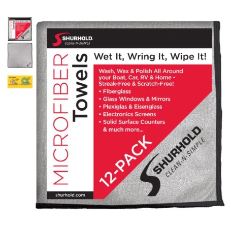 Shurhold 294 Toalla De Microfibra De Vidrio Y Espejo (Paq. 12 Uds)
