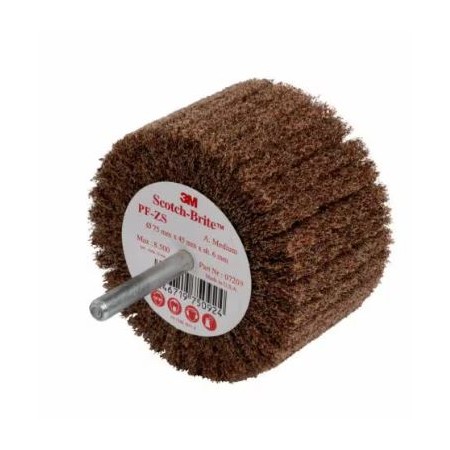 3M Cepillo Scotch Brite Láminas Montado En Eje Marrón 75mmx45mmx6mm