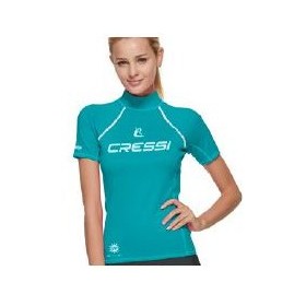 Cressi Camiseta Rashguard  donna m/corta turquesa m/3