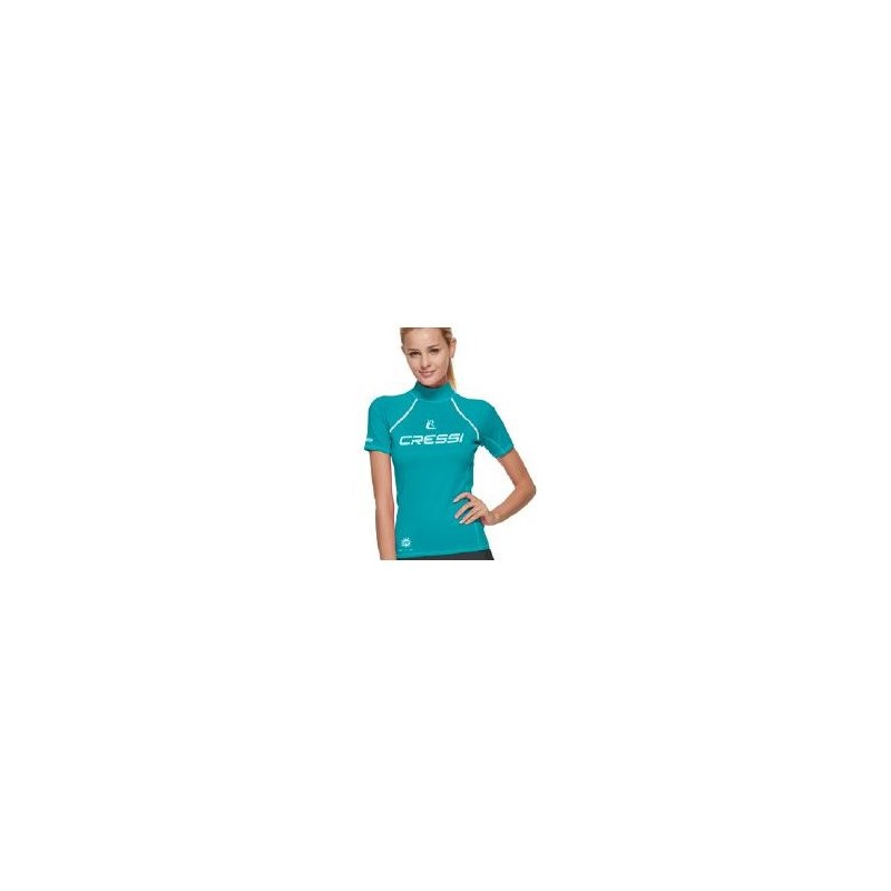 Cressi Camiseta Rashguard donna m/corta turquesa m/3