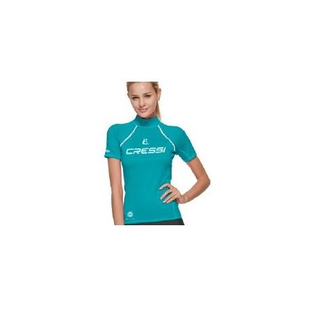 Cressi Camiseta Rashguard  donna m/corta turquesa l/4