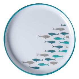 Marine Business Plato Melamina Postre Antideslizante Coastal, Set 6 Pzas