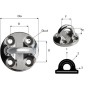 WICHARD Round pad eye - Dia 57 mm - M6 screw