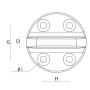 Pad eyes AISI 316L Dian. 60mm H. 38mm Foresti