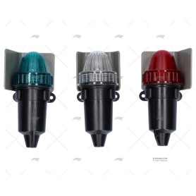 Battery-powered LED light set, port, starboard, stern.