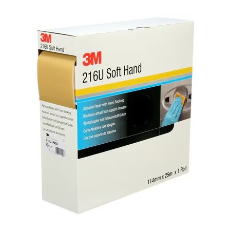 3M Tira Abrasiva De Espuma En Rollo 216U, 114 Mm X 25 M, P400, 50337 X CAJA