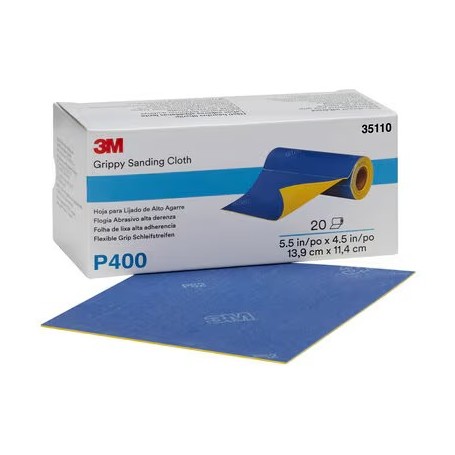 3M Hoja Abrasiva De Alto Agarre, 139 mm x 114 mm, P400, 35110