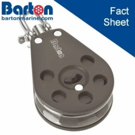 Barton Polea de Trinquete con Roldana Anodizada Dura de 55mm y 12 Caras