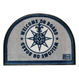 Alfombra antideslizante Welcome On Board   Azul  Media Luna